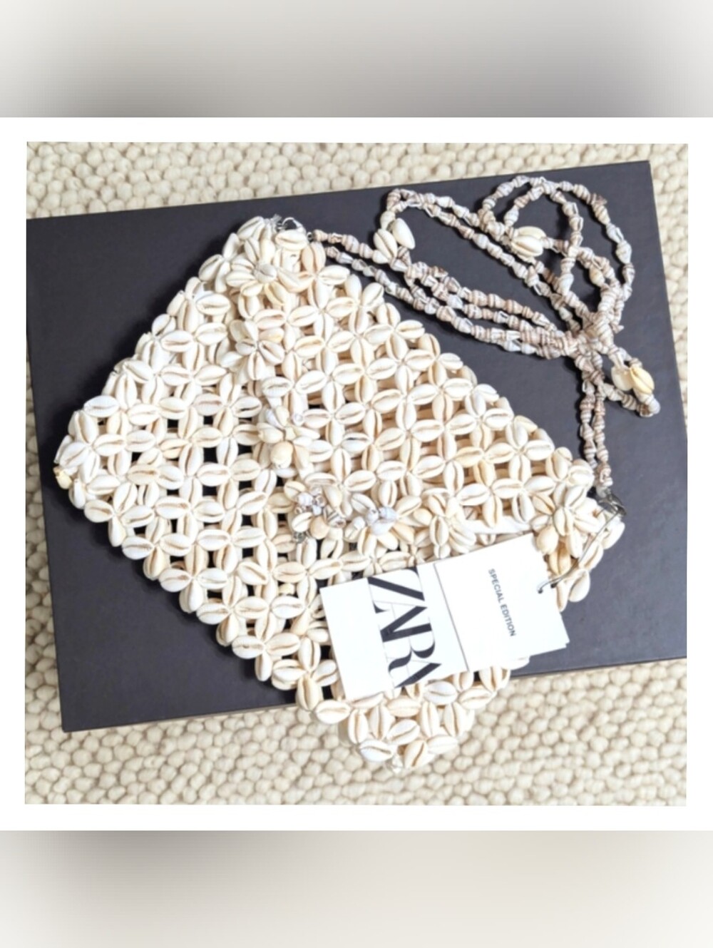 ZARA Limited Edition Cowrie Shell Crossbody Bag Boho Beach Mermaidcore Coastal